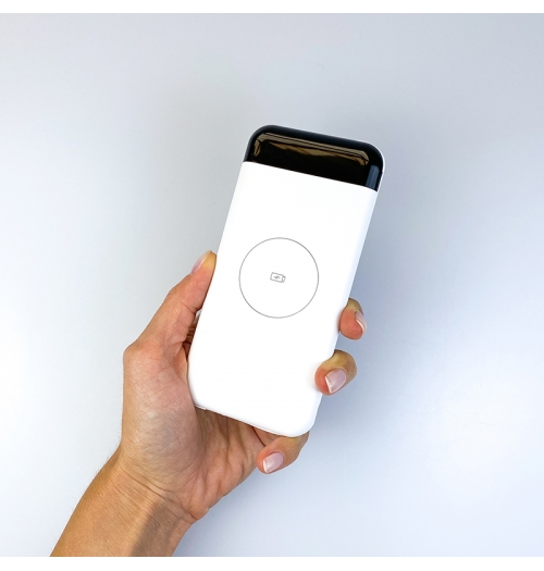 Беспроводной повербанк 10000 мАч белый